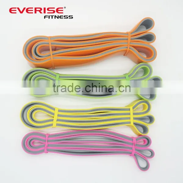 2017 New Developed Double Layer Double Color Fitness Latex Resistance Band photo-2