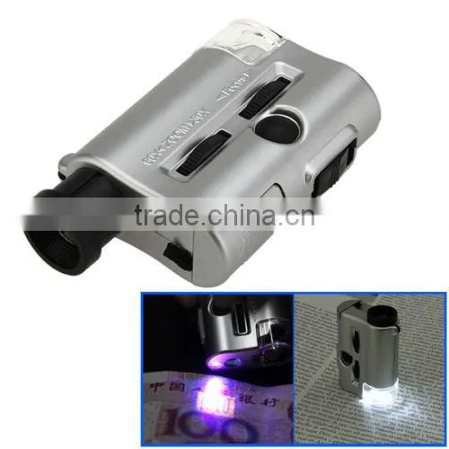 KMT Mini 30-60X Pocket Microscope Loupe LED UV Light Magnifier photo-2