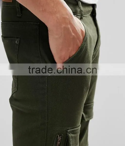 Best Price Custom Guangzhou Manufacturer OEM 98% Cotton 2% Elastane Breathable Functional Pockets Green Men's Cargo Casual Pants photo-3