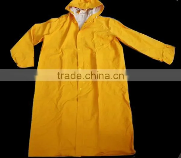 Waterproof Yellow PVC Polyester Safety Long Raincoat photo-2