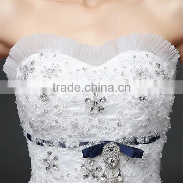 Sexy Bandeau Cream Crepe Empire Vintage Floor Length Princess Wedding Dress Bride Dress Formal Dress photo-5