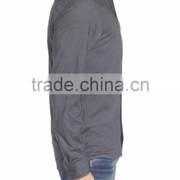 Solid Grey Men's Anti-wrinkle Horse Riding Shirt Made by Top Designers photo-3