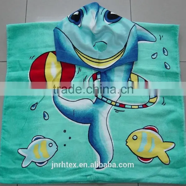 Beautiful 100%Cotton Printed Poncho Towel Baby Robe photo-2