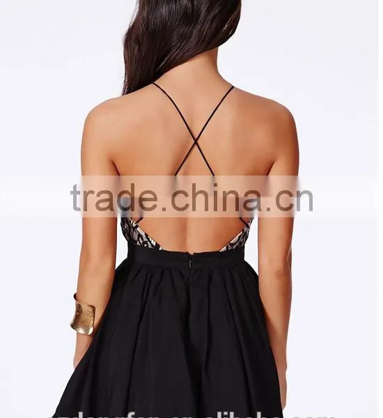 Women Dress New Sexy Backless Cross Backless Lace Ball Gown Party Dress Formal Homecoming Dress Short Mini Prom Dresses photo-3