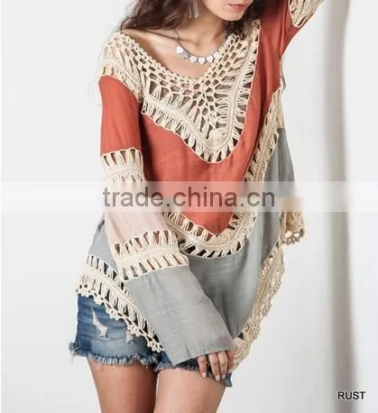 Walson Summer Women Bathing Suit Sexy Lace Crochet Bikini Swimwear Cover Up Beach Dress photo-2