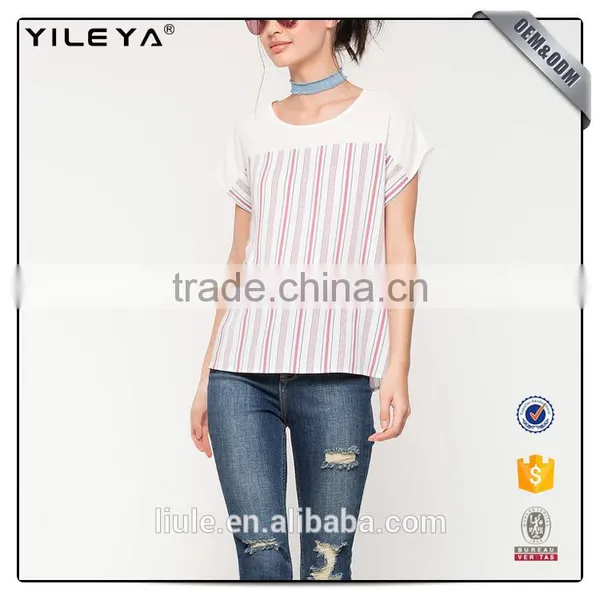 Simple Design Vertical Striped Women Summer t Shirt Design photo-2