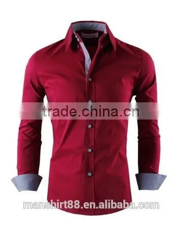 2016 Multi Color High Collar Button Down Slim Fit Casual Shirt for Men photo-4