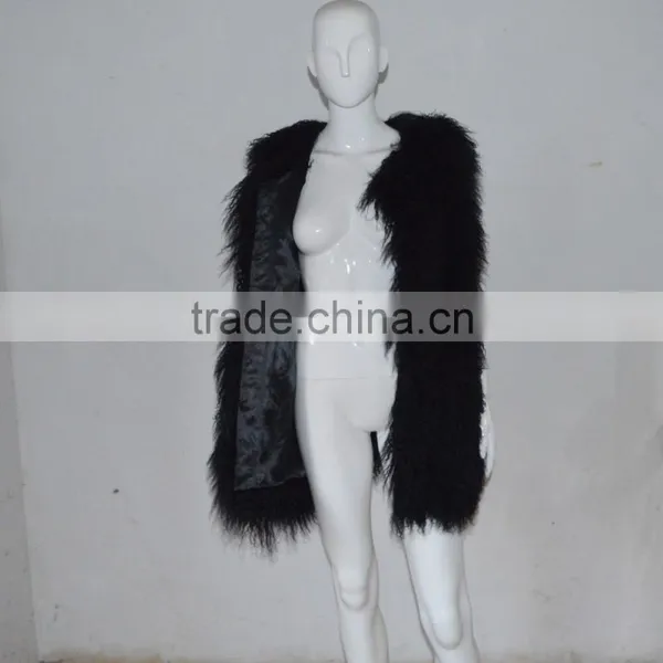 SJ036-01 2017 New Fashion Hipe Length Real Fur Vest for Girl or Women