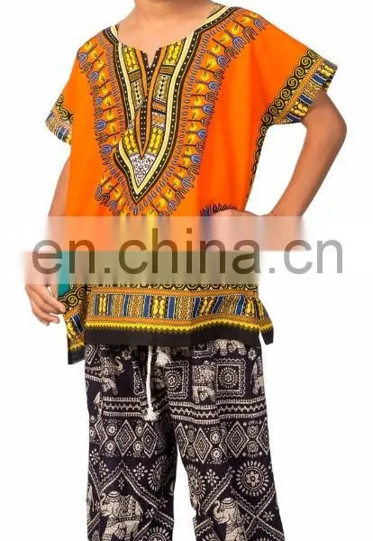 Kids African Dashiki Ethnic Cotton Shirts photo-5