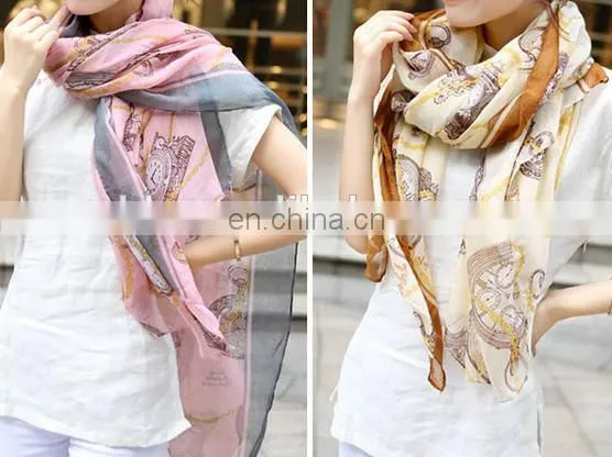 Embellish Infinity Pink Floral Printed Scarf Soft Yarn Muffler Simple Oblong Scarves photo-5