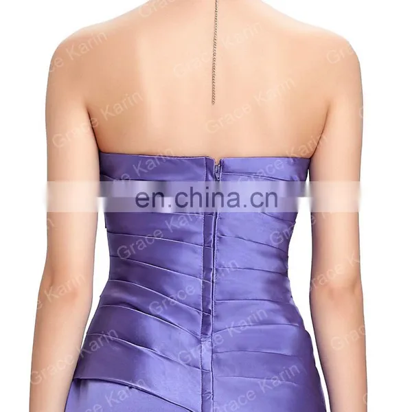Grace Karin Strapless Sweetheart Floor Length Purple Evening Dress Patterns Mature Ladies Formal Evening Dresses CL3141 photo-5