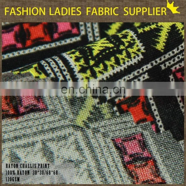 Charming Rayon Challis Print Dress Rayon Fabric photo-2