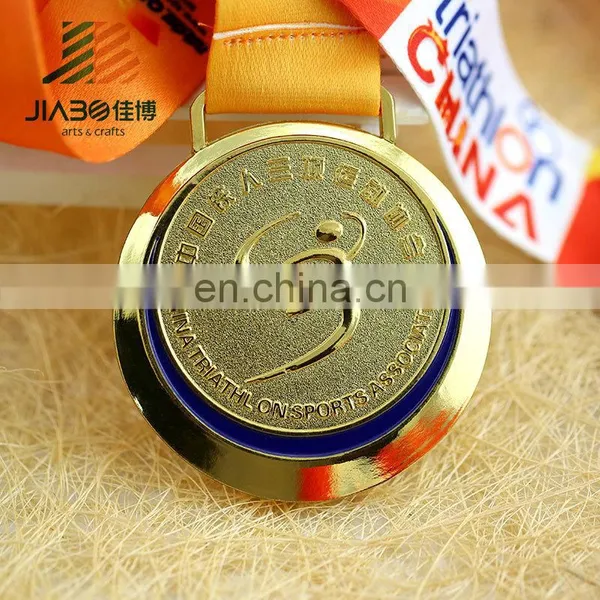 3d Soft Enamel Custom Metal Sport Award Gold Silver Bronze Triathlon Medals photo-2