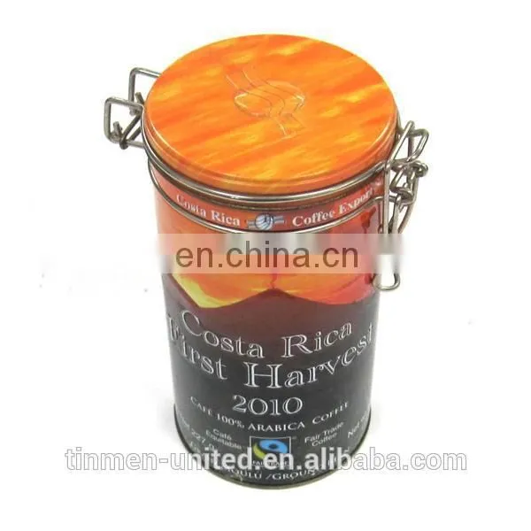 Fashion Round Tinl Canister With Metal Clip Closure photo-5