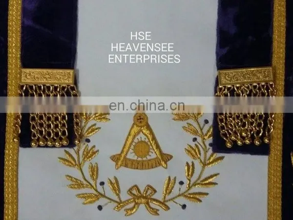MASONIC REGALIA GRAND LODGE PAST MASTER APRON PURPLE photo-2