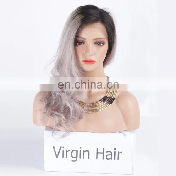 Human Hair Full Lace Wigs Under 100 Silver Gray Hair Full Lace Wig photo-2