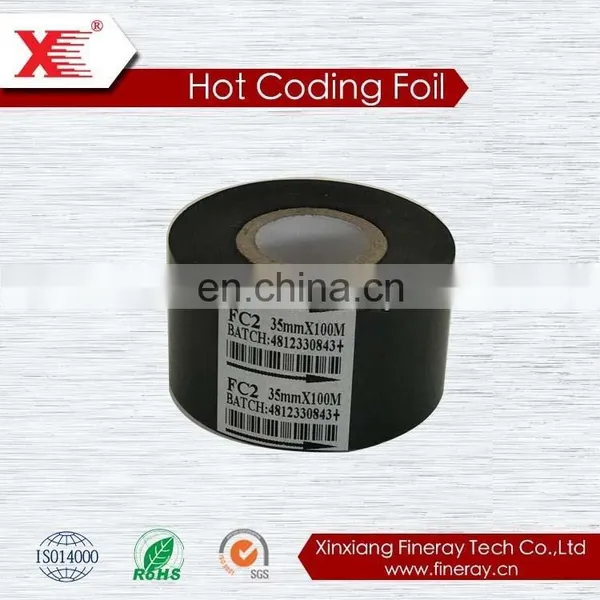 Hot Time and Date Stamp Foil Ink Ribbon/hot Thermal Transfer Foil for Printing Expiration Date FC3 Type 30mm*100m Size photo-5