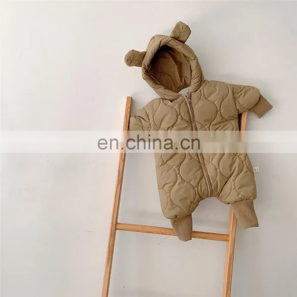 Toddler Cotton Romper Baby Winter Coat Zipper Long Sleeve Cute Baby Snowsuit 2020 Hoodie photo-3