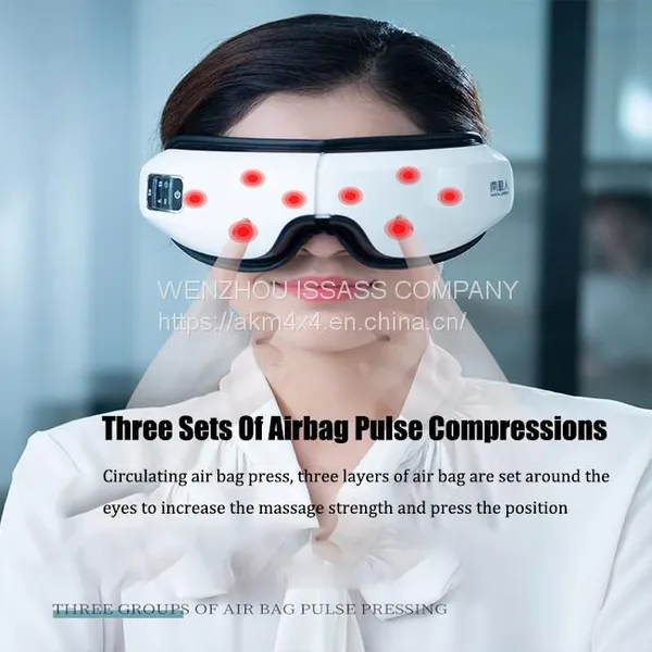 Wireless Air Pressure Vibration Digital Eye Massager Vibration Magnetic Acupuncture Therapy Relief Heat Compress Eye Mask photo-3