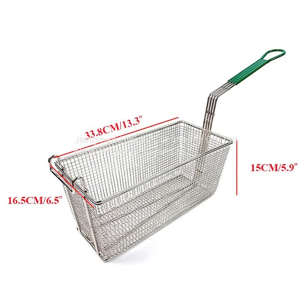 Hotel Kitchen Non-stick Rectangle Commercial Iron Fryer Basket French Fries Wire Mesh Deep Fry Basket photo-5