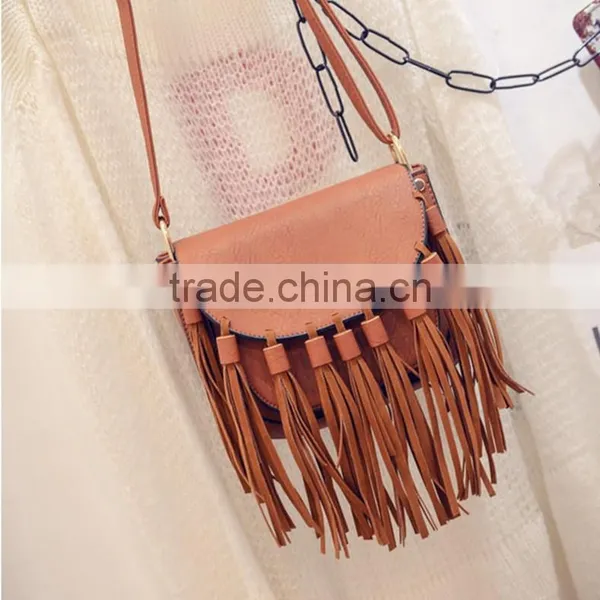 C89204A Fashion Women Suede Fringe Shoulder Bags Tassel Bags Wholesale Handbags photo-4