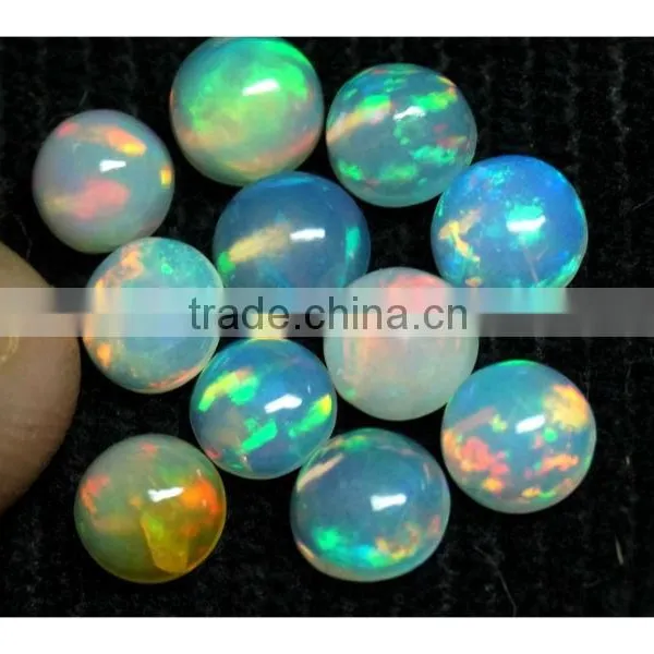 Natural Welo Ethiopia Opal Cabochon Calibrated Size 6mm Round Play of Color photo-3