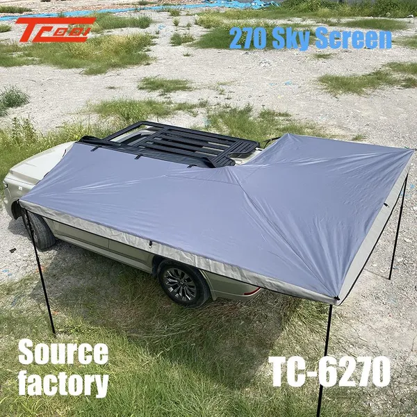 270 Degree Rotating Canopy SUV Side Camping Aluminum Alloy Oxford Cloth Tent Car Rain Proof Sunshade