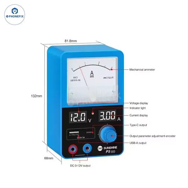 SUNSHINE P5 Mini Dual Display Power Supply With USB-C USB-A Output photo-4