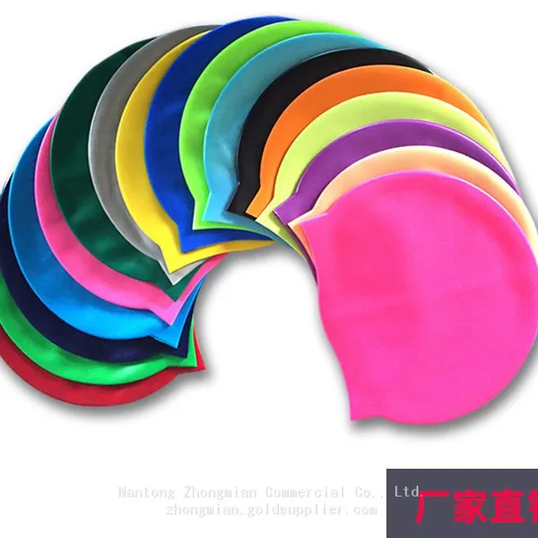 OEM Printed Silicone Swim Cap for Kids and Adults Sizes photo-2