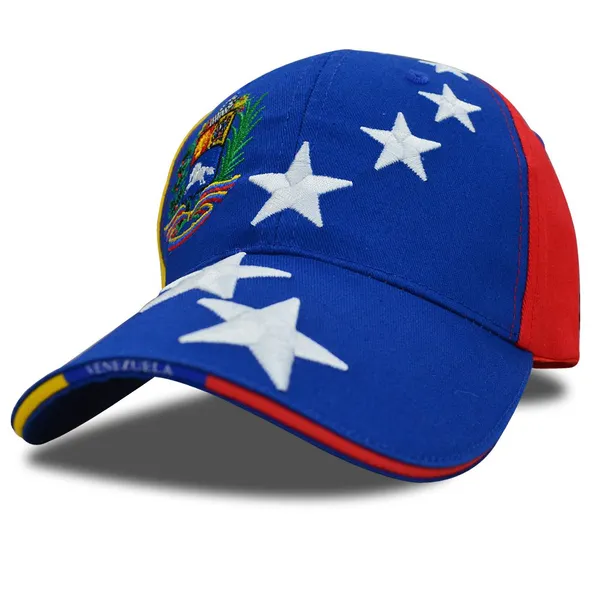 Venezuela National Pride Merch Coat of Arms Star Embroidery Sandwich Visor Baseball Cap Wholesales photo-5