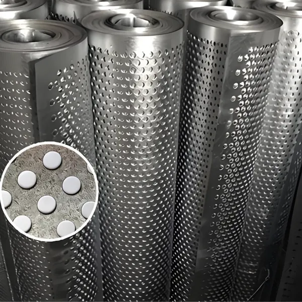 Tôle perforée en rouleau pour protection de sécurité, trou de 1.5mm, pas de 3mm, galvanisée, résistante aux chocs