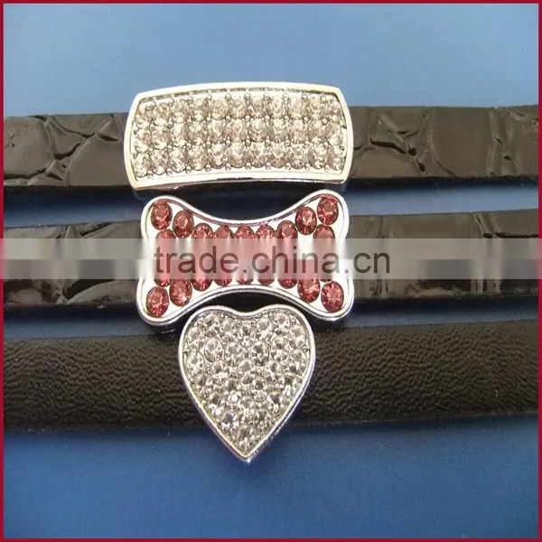DIY 10mm Inner Width Heart Shaped Slide Charms Factory Direct Wholesale Zinc Alloy Accessories photo-5