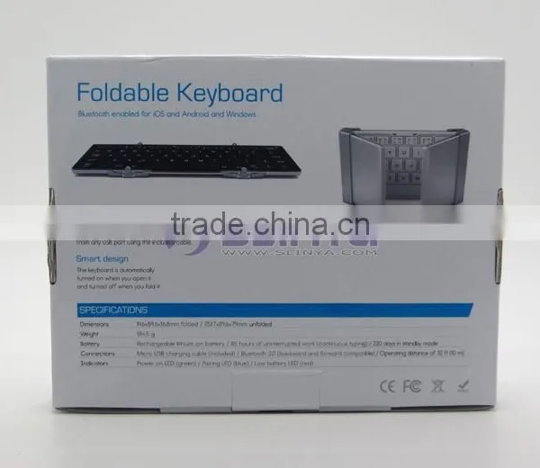 Universial Mini Portable Folding Auminum Wireless Foldable Bluetooth Keyboard for IOS Andriod Windows PC Tablets photo-6