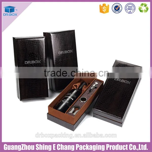 Logo Printed Customized Luxury Leather Paper Wine Glass Box photo-5
