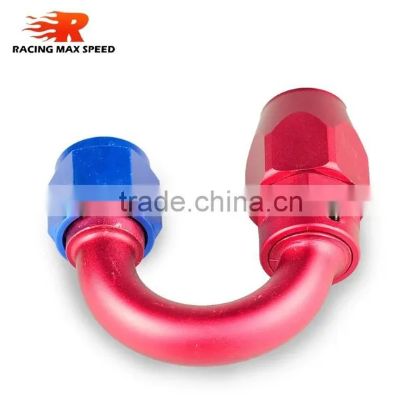 Aluminum Oil Cooler Fitting 180 Degree Resuable Hose End Fuel Line Hose End Fitting Adaptor Blue and Red 40-180-12 photo-5