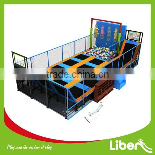 Small Indoor Kids Trampoline with Foam Pit and Climbing Wall, Kids Indoor Trampoline Park Builder