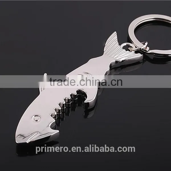 Key Ring Key Chain Alloy Cool Fish Shark Beer Bottle Opener Keychain Unique Gifts photo-2