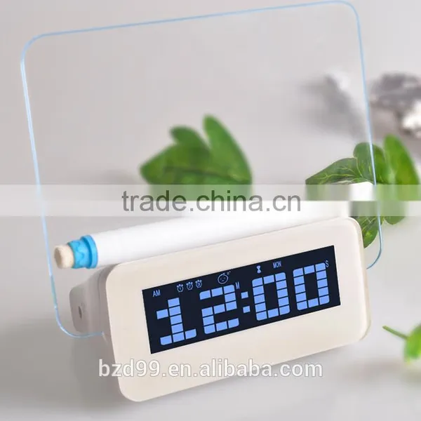 New Promotional Multi-functional USB HUB Electronic Digital Timer Transparent LCD 3 Alarm Settings LED Memo Board Clock photo-4