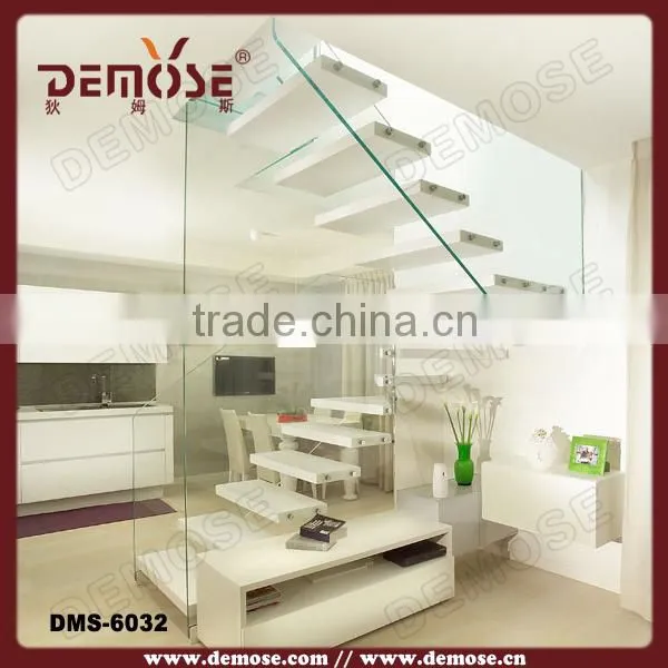 Tempered Glass Panel Small Space Stairs for Modern House/ Floating Staircase photo-2