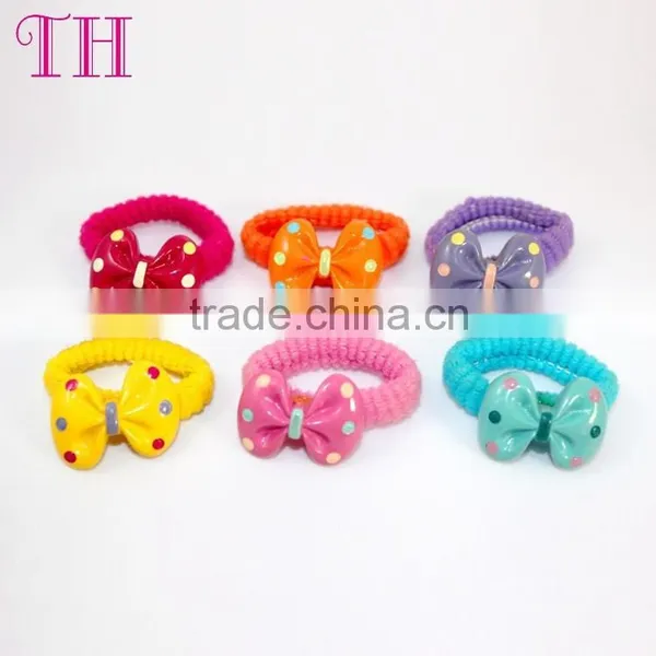 Christmas Hair Accessories Resin Colorful Bow Design Girls Thick Hair Bands for Kids