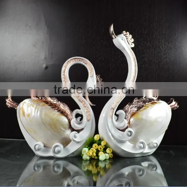 Beautiful Resin Swan Sculpture Home Decor photo-2