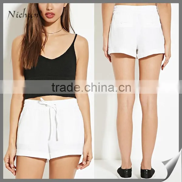 2016 Pure Linen All-match Curling Pants Casual Pants Female