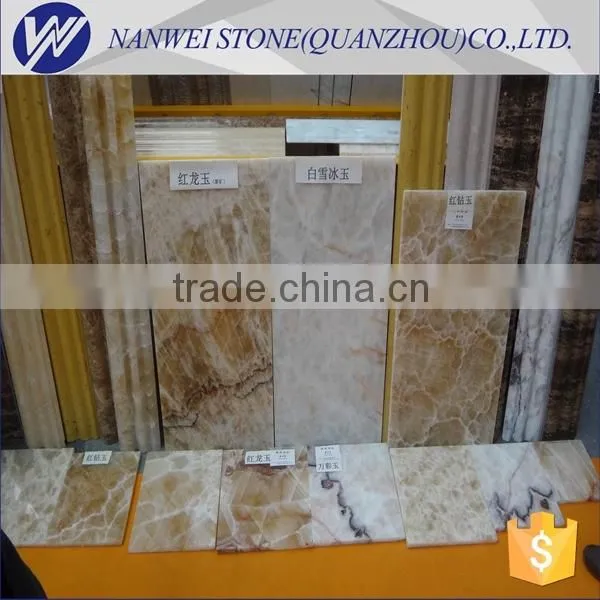 Natural Stone of Marble Yellow Color Beige Color and Purple Violet Color Stone photo-3