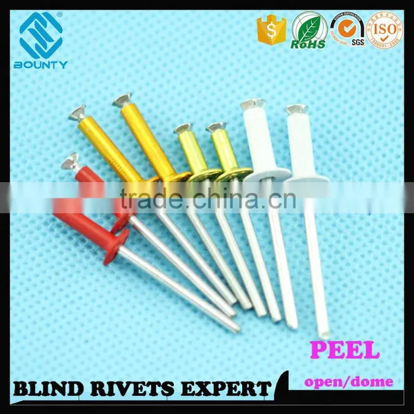 HIGH QUALITY OPEN END FACTORY BUTTON HEAD AL/ST PEEL RIVETS photo-4