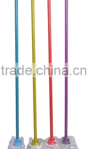Hot Selling Colourful Iron Pole Plastic Head Cotton Rope Floor Mop