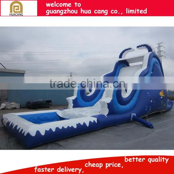 2016 China Funny Giant Inflatable Slide/titanic Inflatable Long Slide With Large Pool photo-3