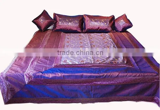 Buy Indian Silk Bedspread Set Online