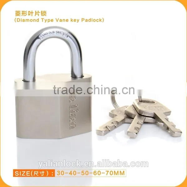 Yalian Best Price Diamond Type Iron Padlock With Vane Key