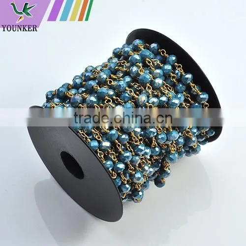 Wholesale Colored Gemstone Beaded Link Chain photo-2
