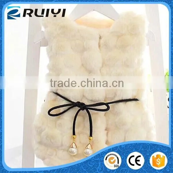 New Designed Fancy Wholesale Children Clothes Faux Fur Winter Waistcoat photo-5